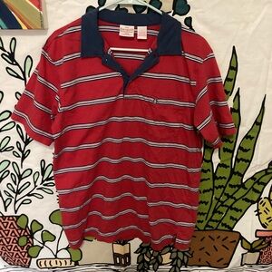 Penguin Red Striped Polo Shirt